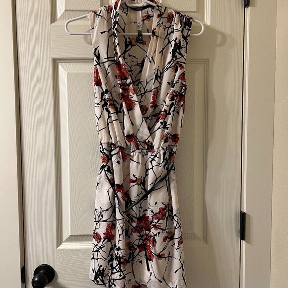 Kensie Japanese Cherry Blossom Tree Floral Print Dress with Pockets Size Small - Picture 1 of 12